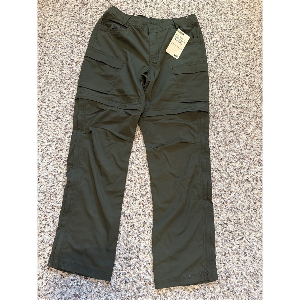 NWT REI Co-Op Sahara Convertible Women Hiking Pants/shorts  Olive Green Sz 12
